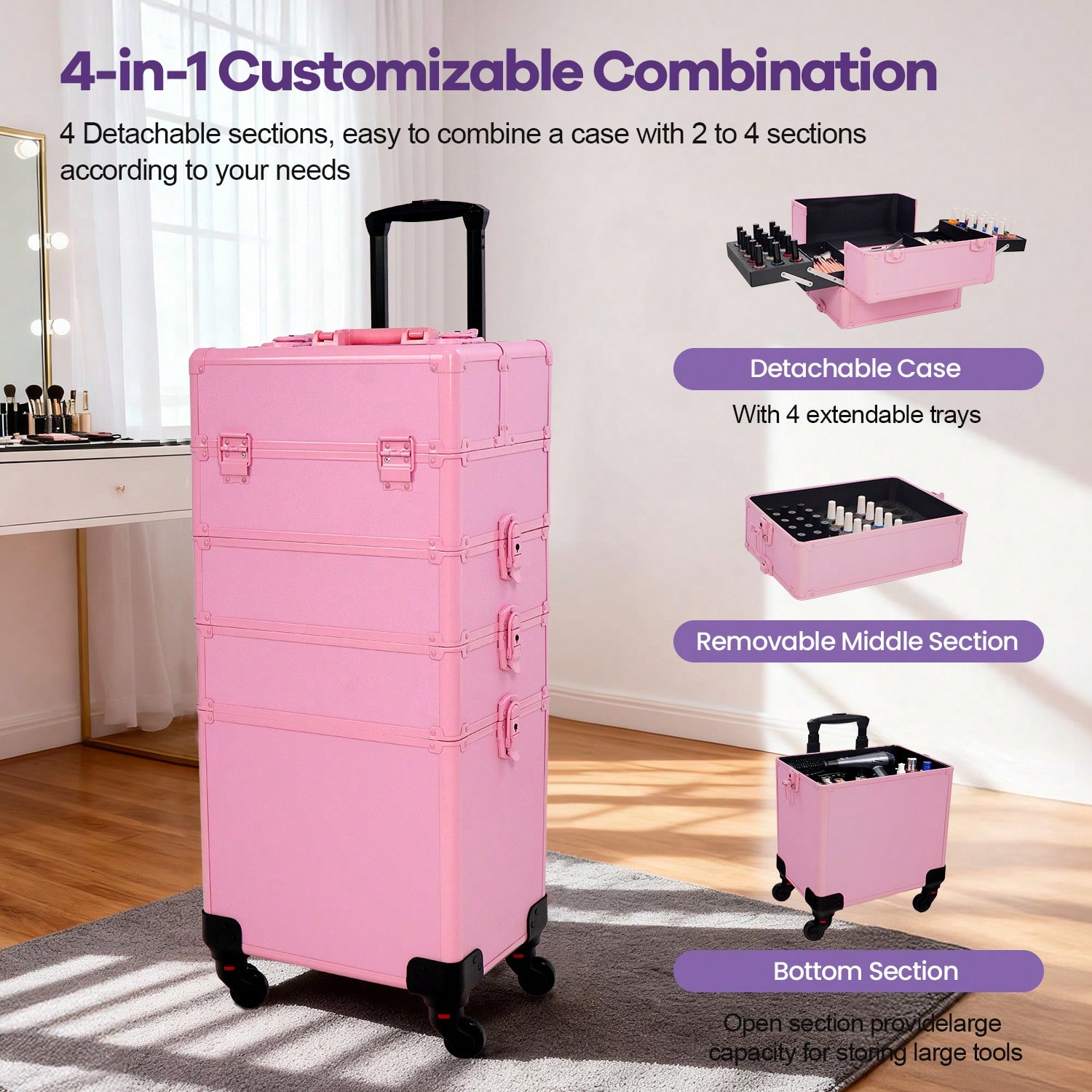 Valise de maquillage à roulett - Makeup Organizer avis et prix